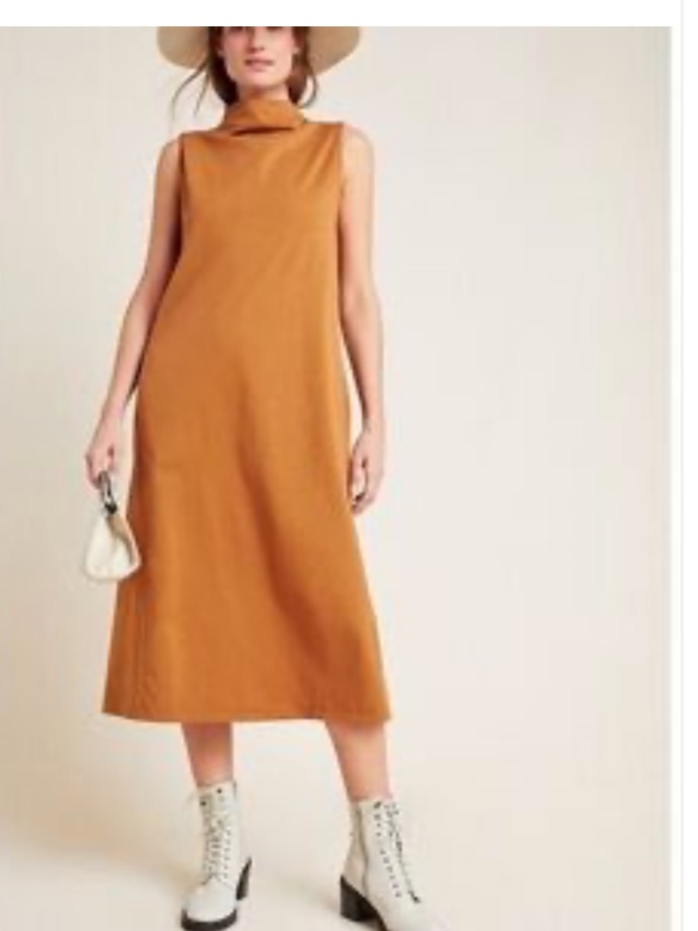 Velvet Dress Anthropologie Graham & Spencer midi mock neck dress NEW fall